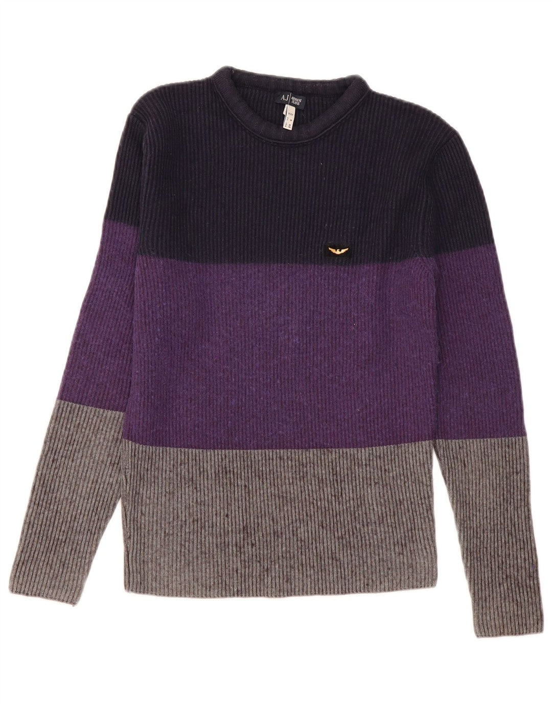 Maglione maglione girocollo da uomo Armani Jeans piccolo multicolore a blocchi di colore