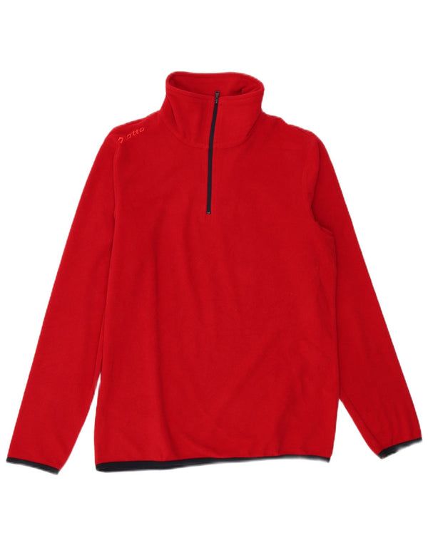 Maglione in pile da uomo con zip e collo Lotto XS rosso poliestere