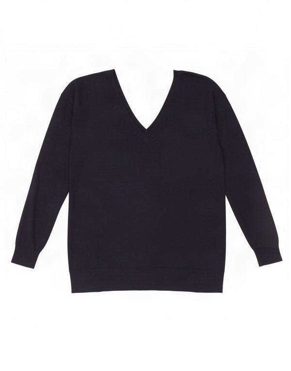Maglione Zara da donna con scollo a V UK 14 Medio blu navy modal