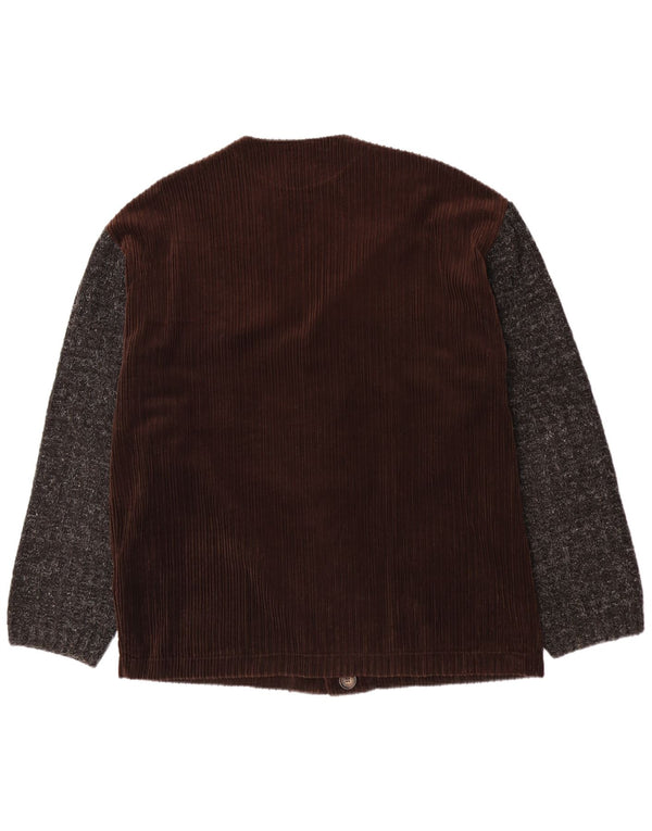 NANI BON Giacca da uomo in velluto a coste UK 52 XL Cotone color block marrone