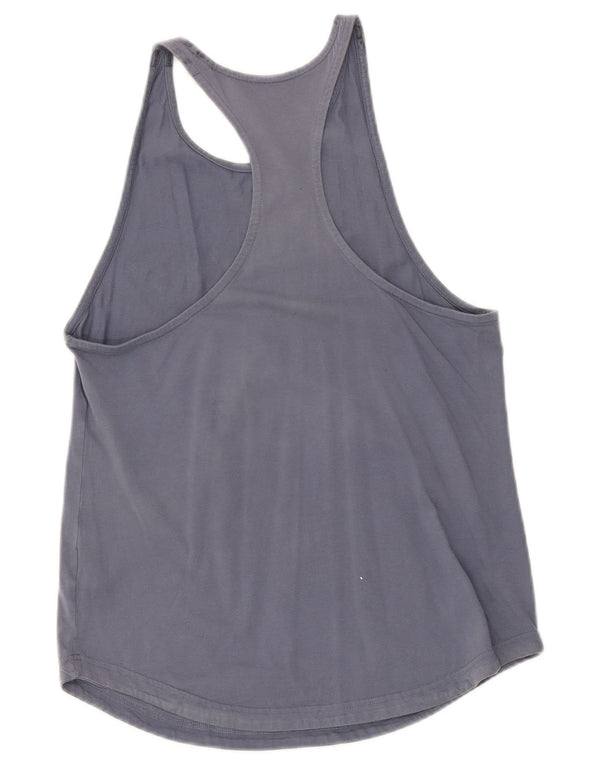 Canotta grafica da donna Adidas UK 12/14 Cotone blu medio
