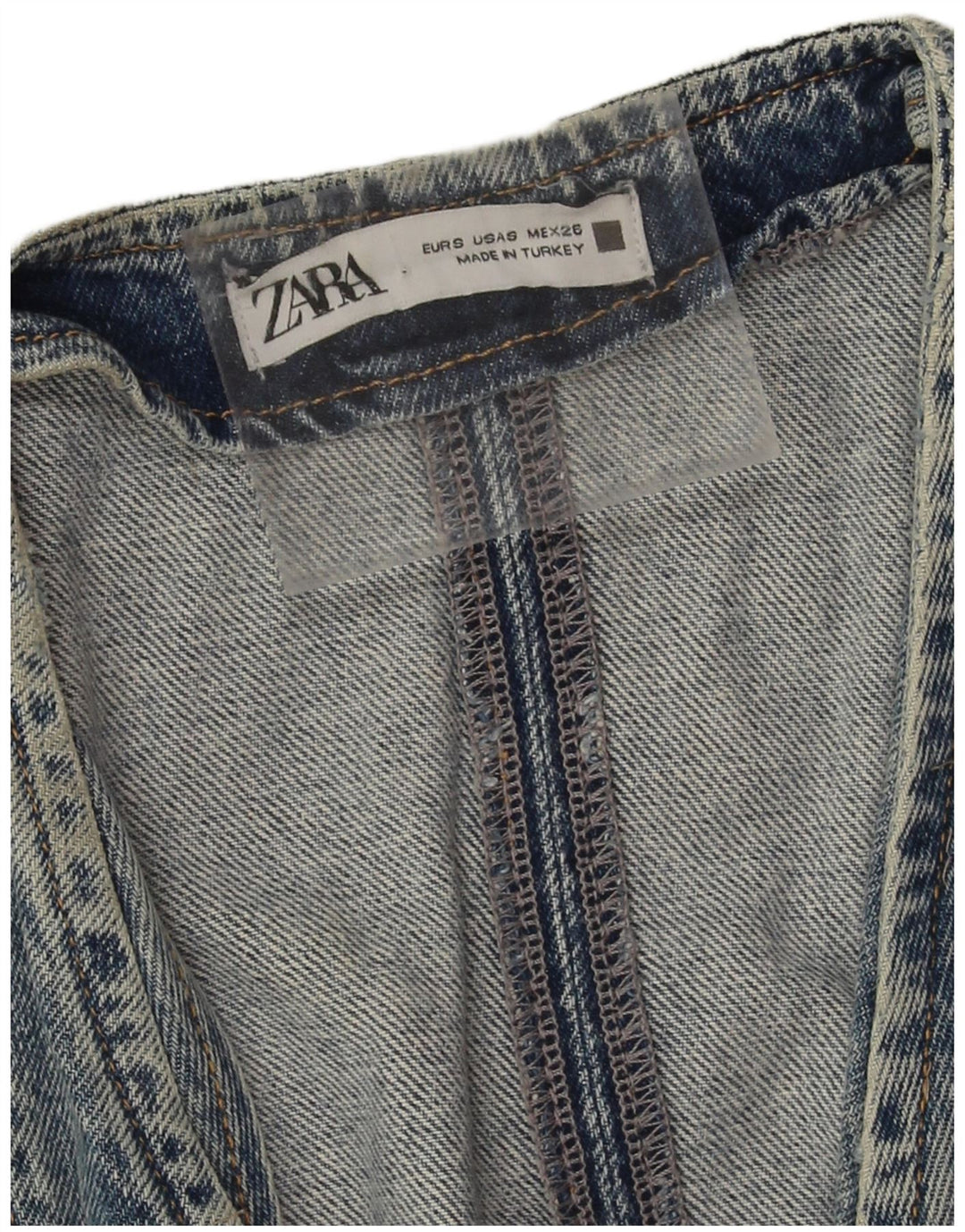 Gilet in denim da donna Zara UK 10 piccolo cotone blu