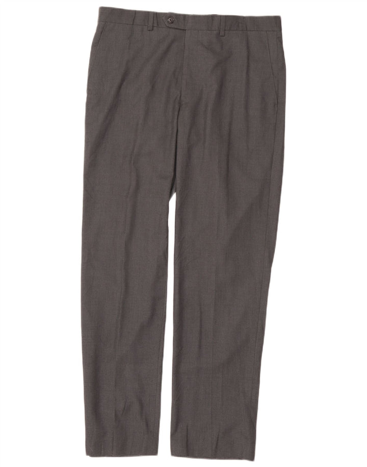 RALPH LAUREN Pantaloni da abito dritti da uomo W34 L32 Poliestere grigio