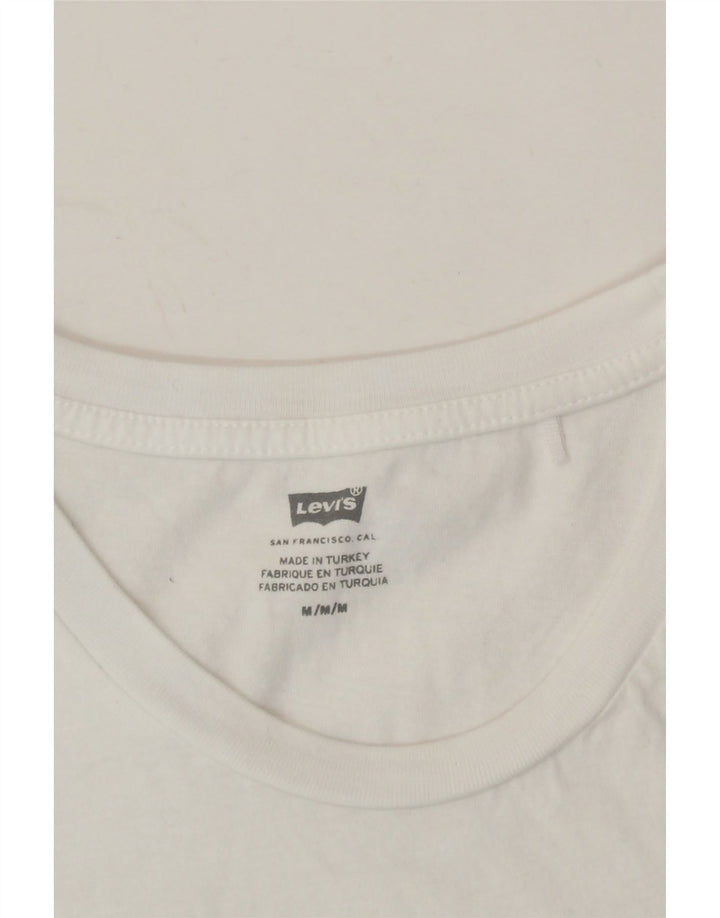 LEVI'S Womens Graphic T-Shirt Top UK 14 Medium White Cotton Vintage Levi's and Second-Hand Levi's from Messina Hembry 