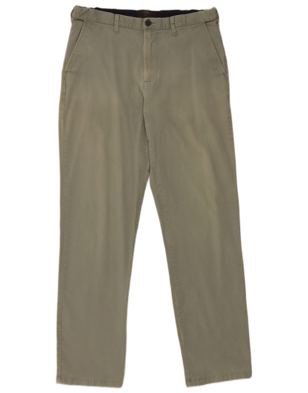 Pantaloni chino regolari da donna Marks & Spencer W34 L33 cotone verde