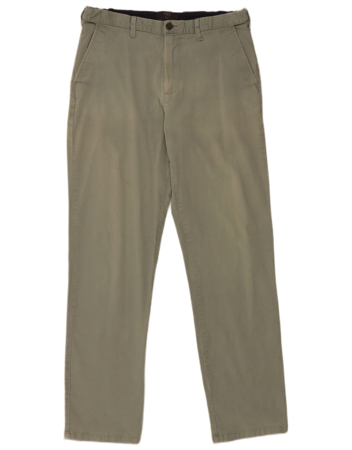 Pantaloni chino regolari da donna Marks & Spencer W34 L33 cotone verde