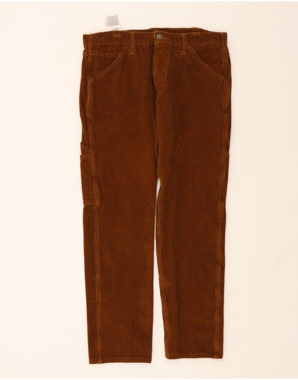 Pantaloni dritti in velluto a coste da donna LEVI'S W30 L27 cotone marrone