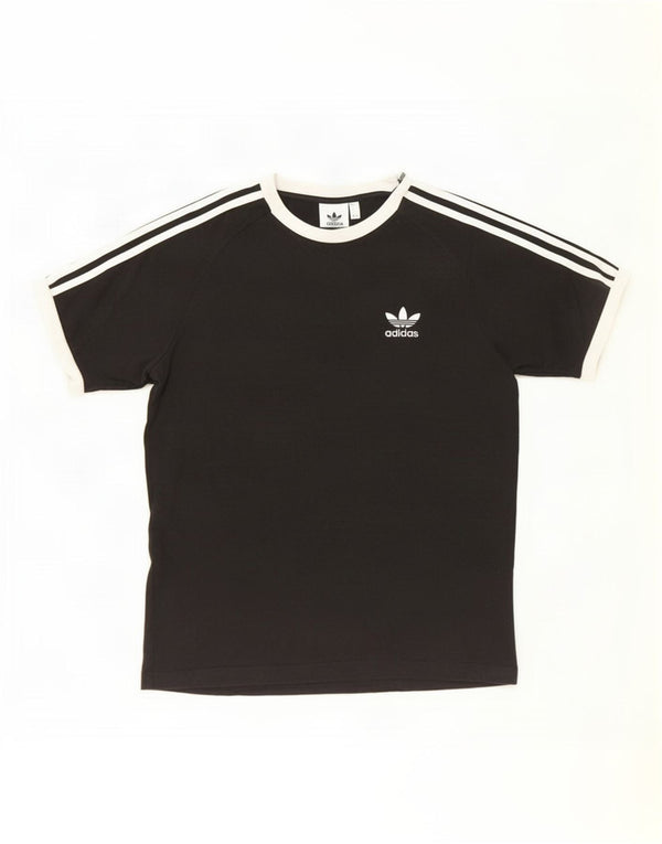 T-shirt Adidas da uomo Top media in cotone nero