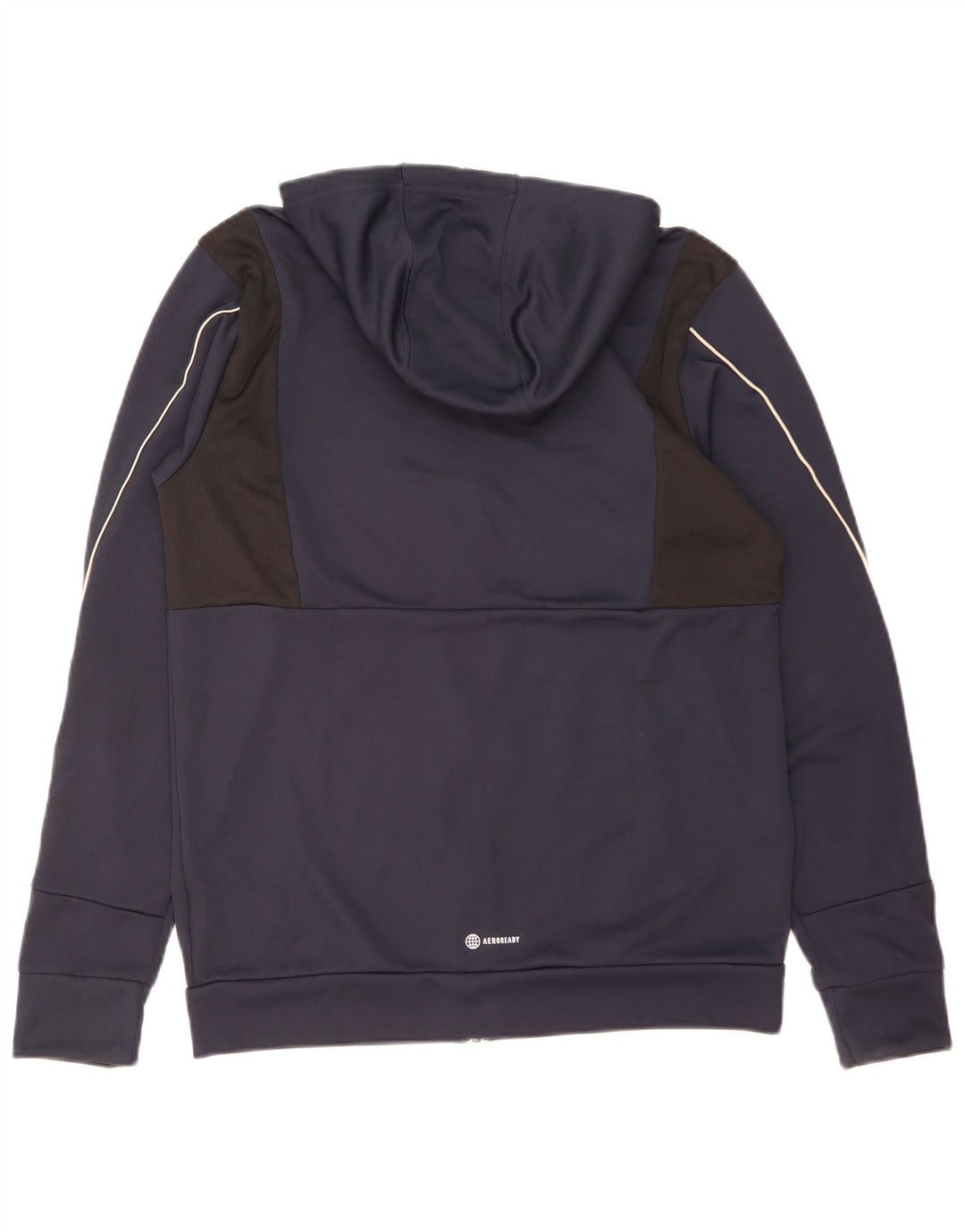Felpa con cappuccio e zip ADIDAS Aeroready da uomo in poliestere medio blu navy