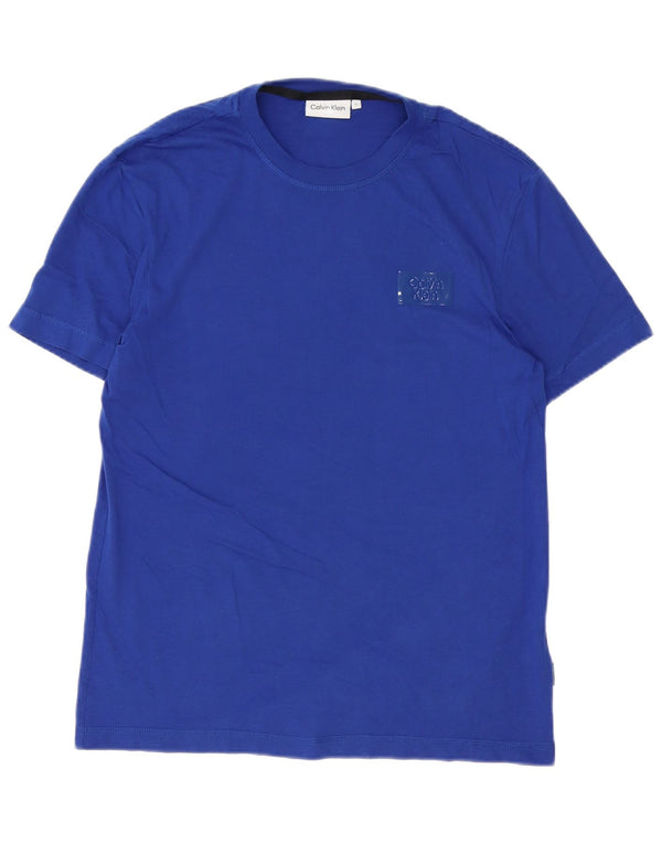 T-shirt da uomo Calvin Klein Top Small in cotone blu