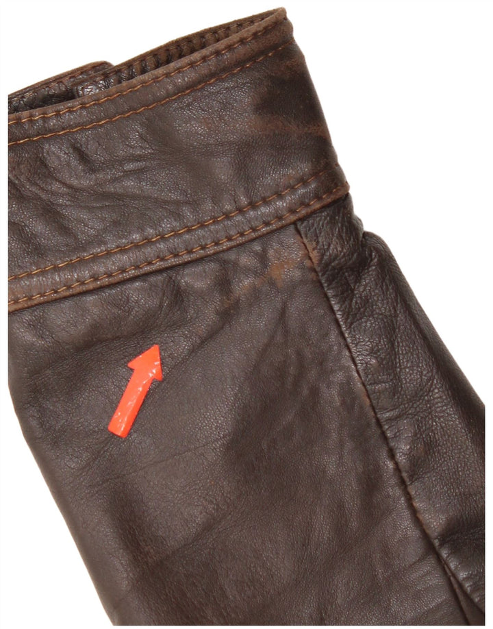 Giacca in pelle vintage da uomo UK 42 XL in pelle marrone
