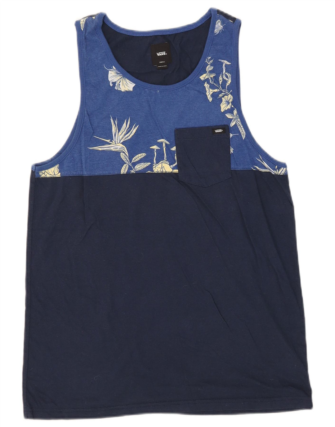 Canotta da uomo VANS piccola in cotone floreale blu navy