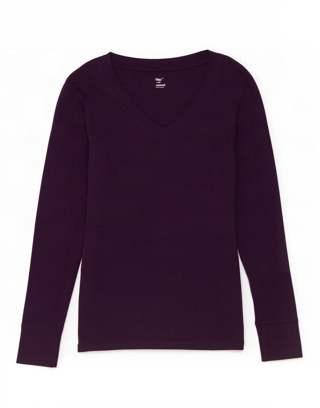 Gap Donna Top Manica Lunga UK 8 Small Viola Cotone
