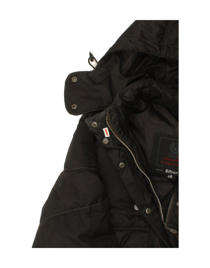 BELSTAFF Womens Crop Hooded Padded Jacket IT 46 Large Black Nylon Vintage Belstaff and Second-Hand Belstaff from Messina Hembry 