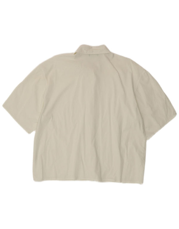 Camicia a maniche corte da donna Benetton UK 18 XL Cotone bianco