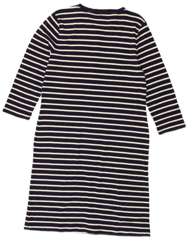 Abito tubino con maniche a 3/4 da donna Ralph Lauren UK 14 grandi righe blu navy