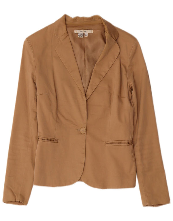 Giacca blazer a 1 bottone da donna Zara EU 38 piccola in cotone marrone