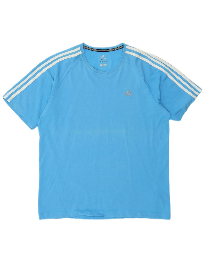 T-shirt Adidas Climalite da uomo grande in cotone blu