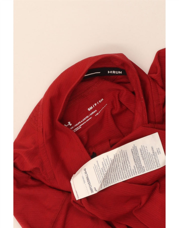 Under Armour Uomo Heat Gear Zip Collo Pullover Tuta Top Piccolo Rosso