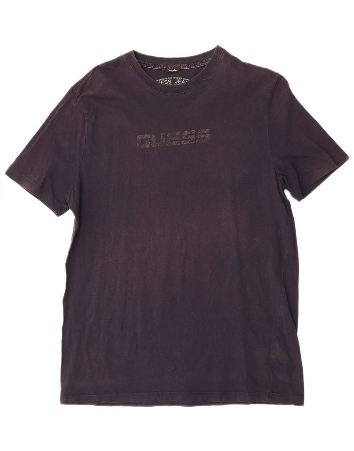 Guess T-shirt grafica regolare da uomo, taglia grande, in cotone blu navy
