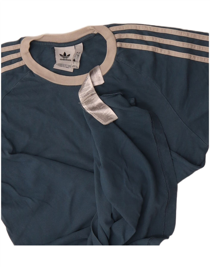 T-shirt Adidas da uomo Top Small in cotone blu navy