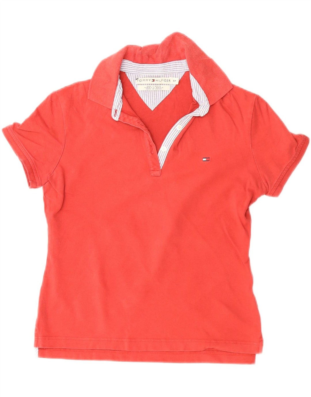 TOMMY HILFIGER Polo da donna UK 10 piccola rossa in cotone