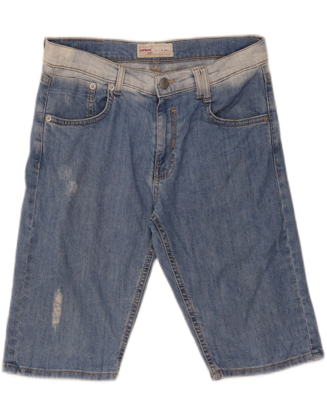 Pantaloncini di jeans invecchiati CARRERA da bambino 13-14 anni W30 cotone blu