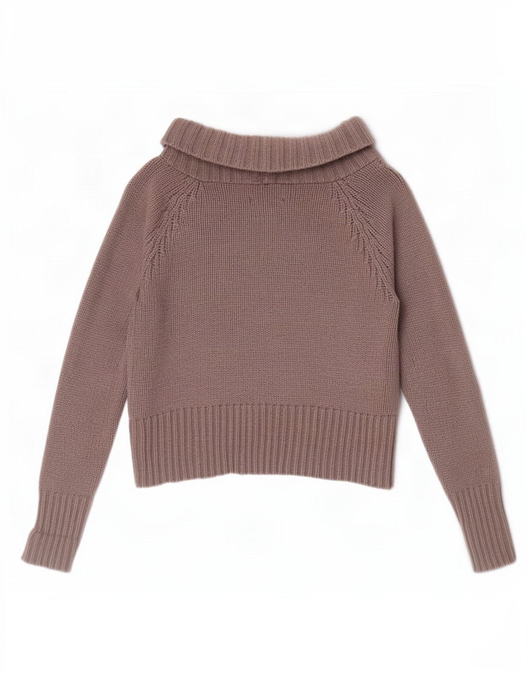 Maglione cardigan avvolgente con maniche a 3/4 corto da donna Jigsaw UK 14 Marrone medio