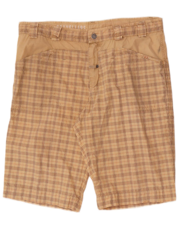 Pantaloncini chino regolari da uomo Cape Horn W38 XL in cotone scozzese beige