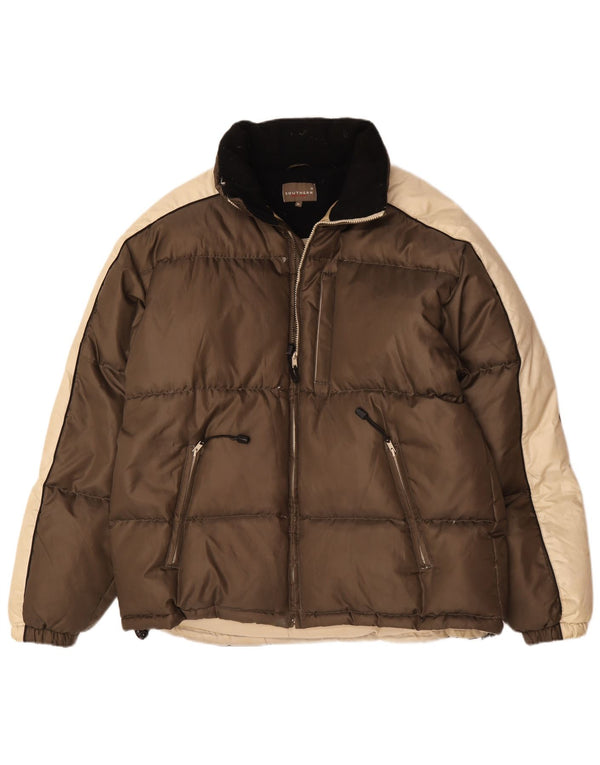 Giacca imbottita da uomo Southern UK 42 XL Poliestere color block marrone
