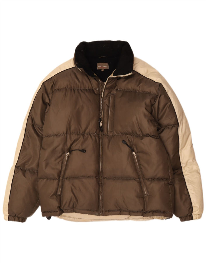 Giacca imbottita da uomo Southern UK 42 XL Poliestere color block marrone