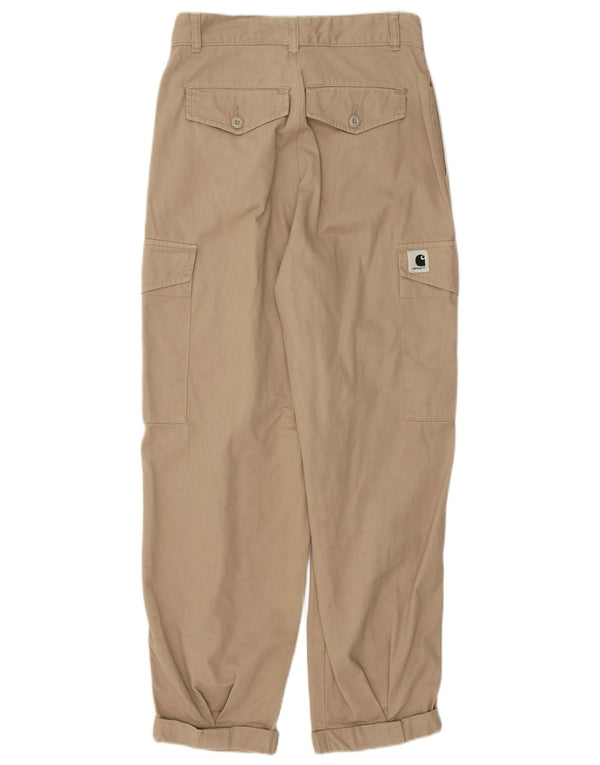 Pantaloni cargo da donna con vestibilità rilassata e pegged Carhartt W28 L29 in cotone beige