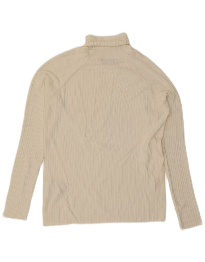 Maglione Zara da uomo a collo alto, grande, in viscosa bianca