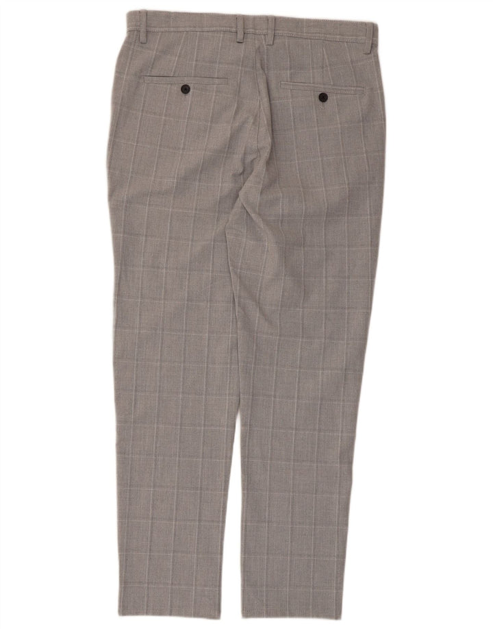 Pantaloni chino slim da uomo Zara EU 40 medi W31 L28 quadri grigi