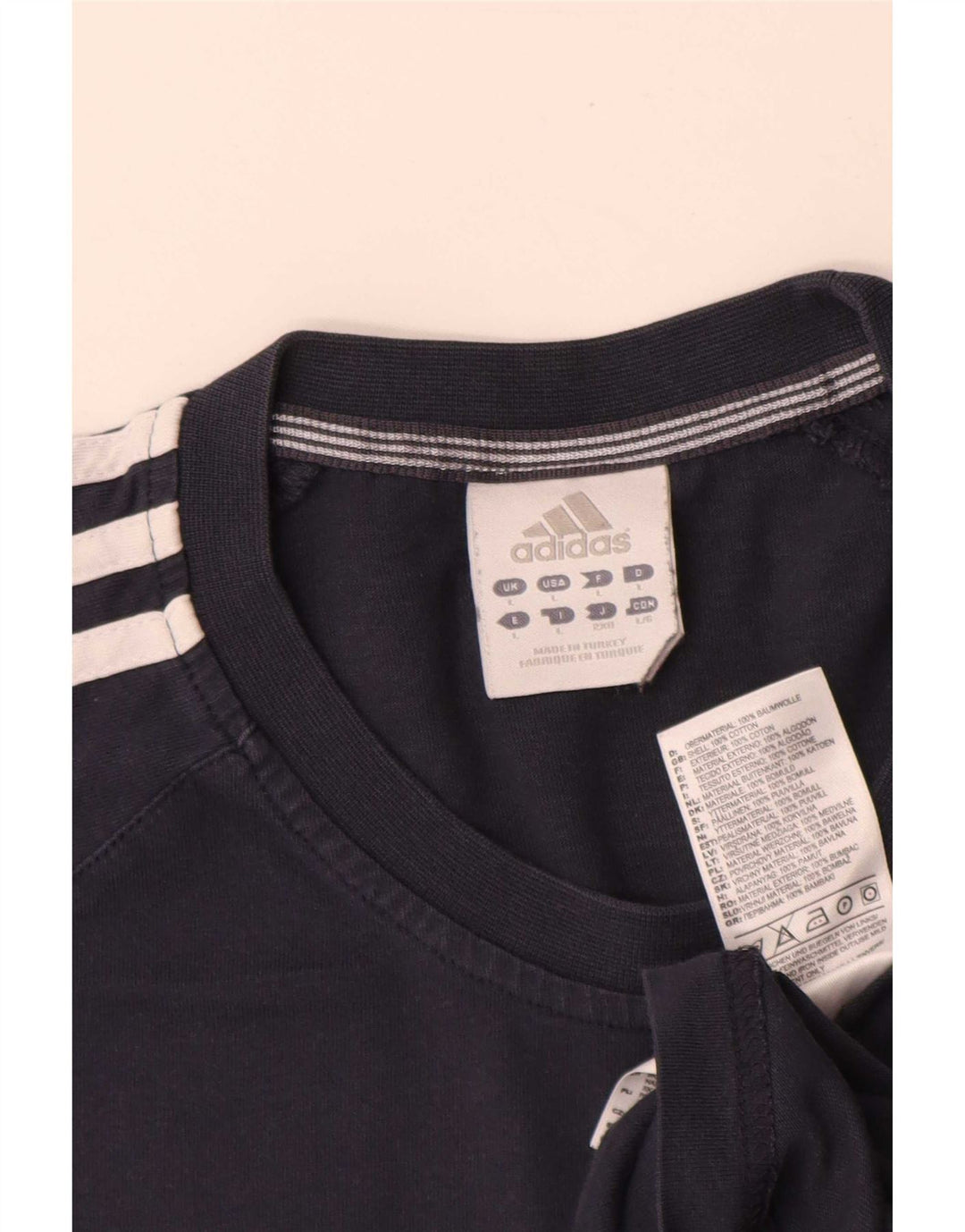 T-shirt da uomo Adidas Top Large in cotone blu navy