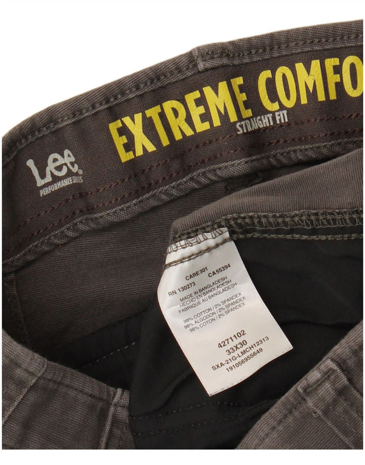 Pantaloni cargo dritti da uomo LEE W33 L30 in cotone grigio