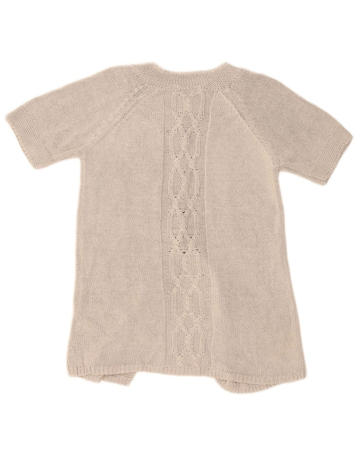 Maglione cardigan a maniche corte da donna Marks & Spencer UK 12 argento medio