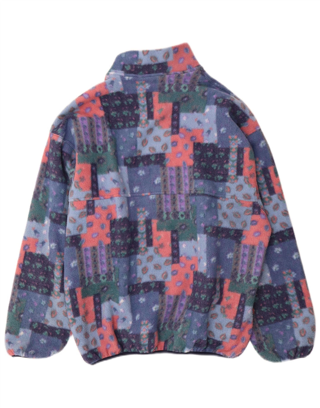 Maglione in pile da uomo con bottoni e collo Rifle XL in poliestere patchwork multicolore