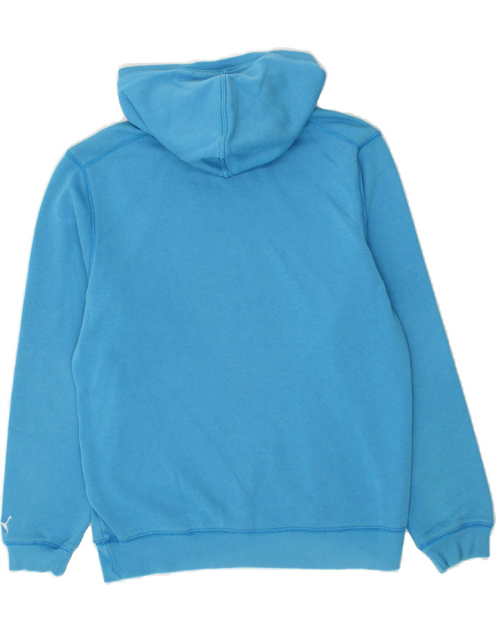 PUMA Womens Graphic Hoodie Jumper UK 14 Medium Blue Vintage Puma and Second-Hand Puma from Messina Hembry 