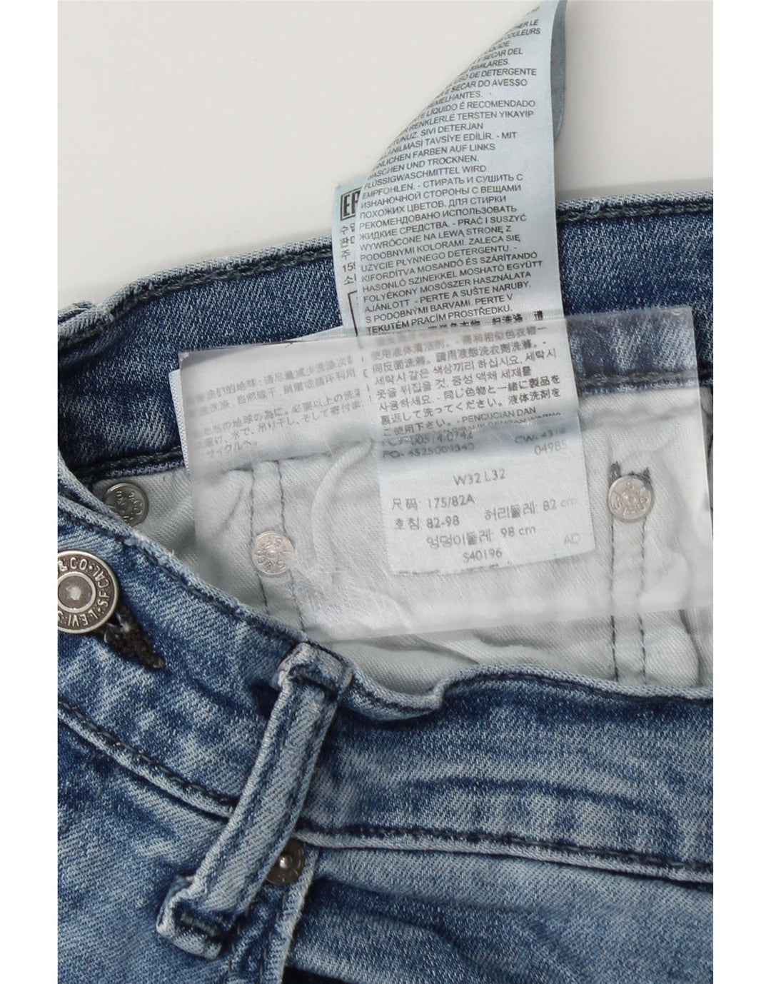 Levi's Uomo 511 Slim Jeans W32 L32 Cotone Blu