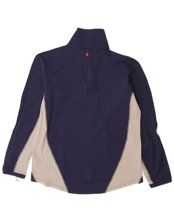 Musto Mens Zip Neck Pullover Tuta Top Large Blu Navy Colourblock