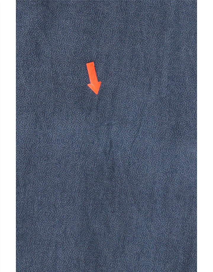 BOOGIE Camicia Milano da uomo Large in cotone maculato blu navy