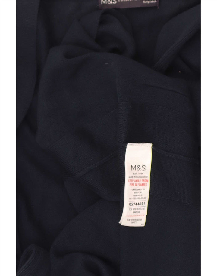 Maglione cardigan lungo da donna Marks & Spencer UK 10 piccolo blu navy