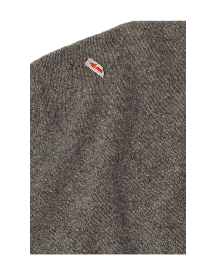 Maglione da uomo con zip e collo Lacoste taglia 6 XL in lana vergine screziata grigia