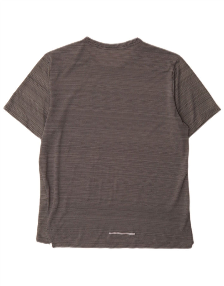 T-shirt Nike Dri Fit da uomo in poliestere a righe grigio medio