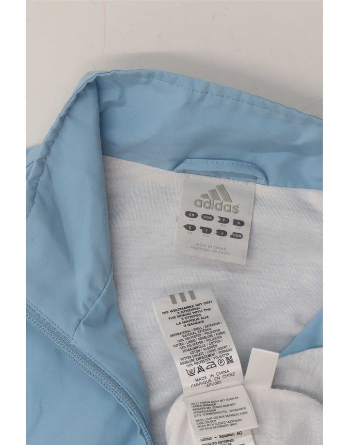 Giacca da tuta da donna Adidas UK 12 poliestere blu medio