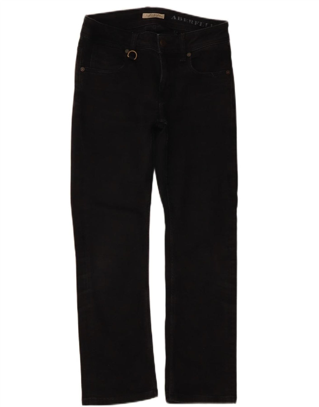 Jeans dritti da donna Burberry W26 L25 cotone nero