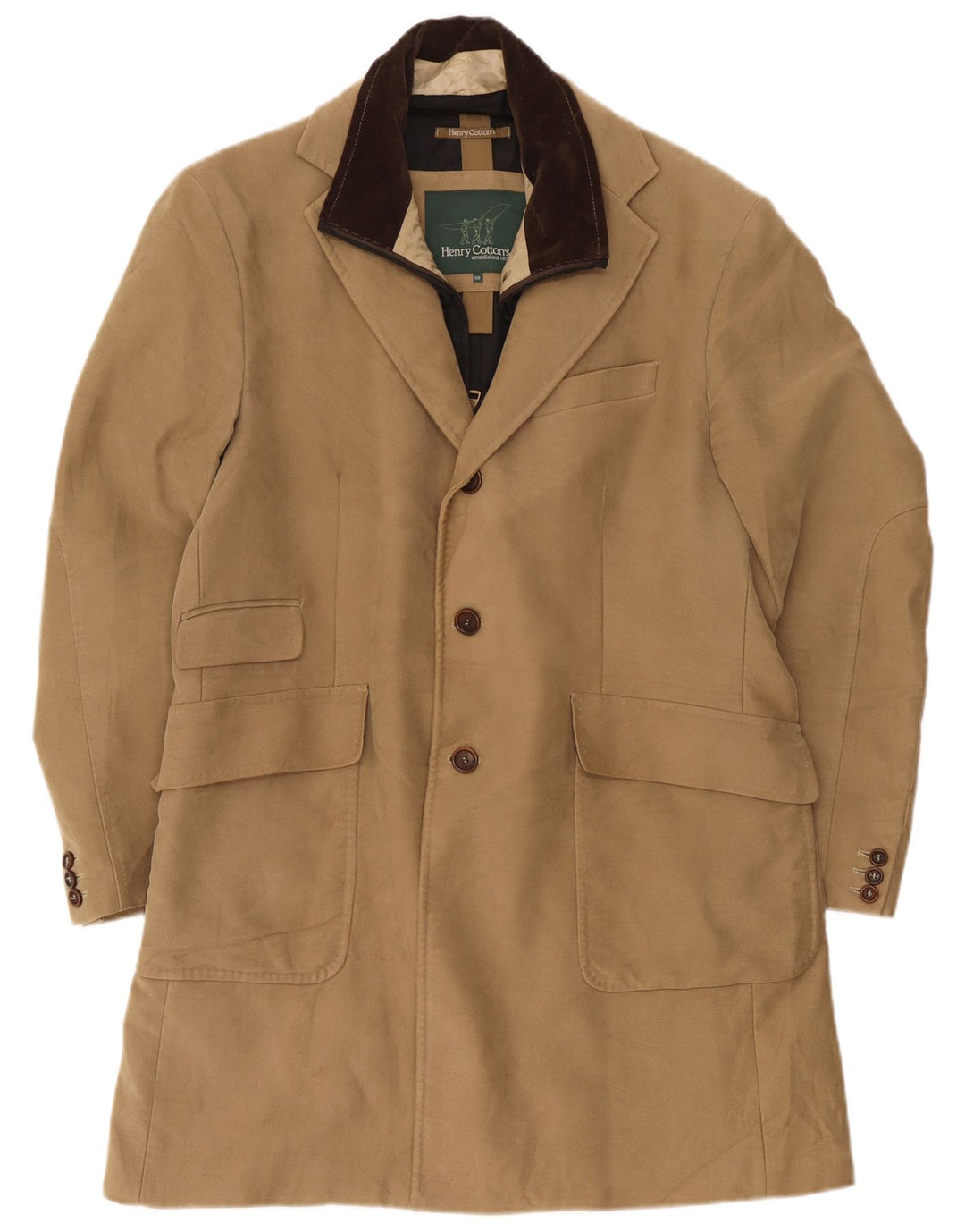Cappotto da uomo vestibilità regolare Henry Cottons IT 50 grande beige classico