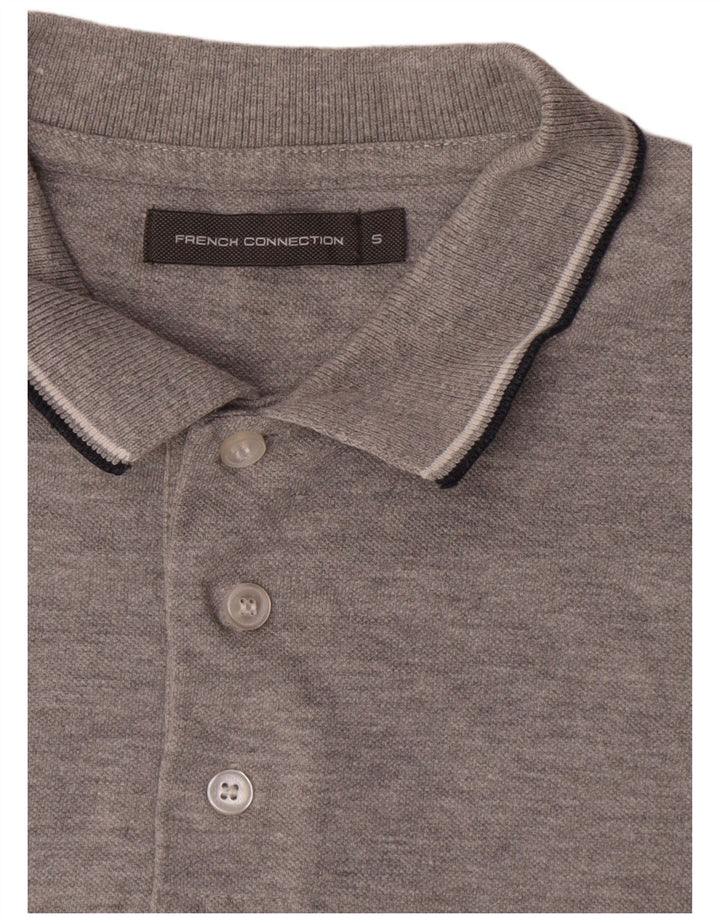 Polo da uomo French Connection piccola in cotone grigio