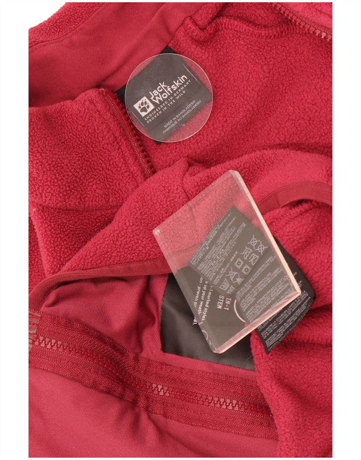 Jack Wolfskin Womens Liner Fleece Jacket UK 10 Small Pink Poliestere